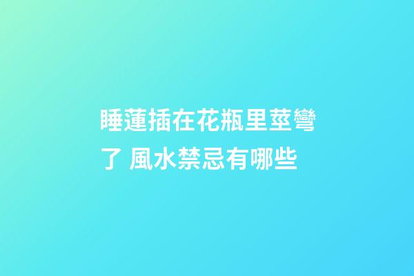 睡蓮插在花瓶里莖彎了 風水禁忌有哪些